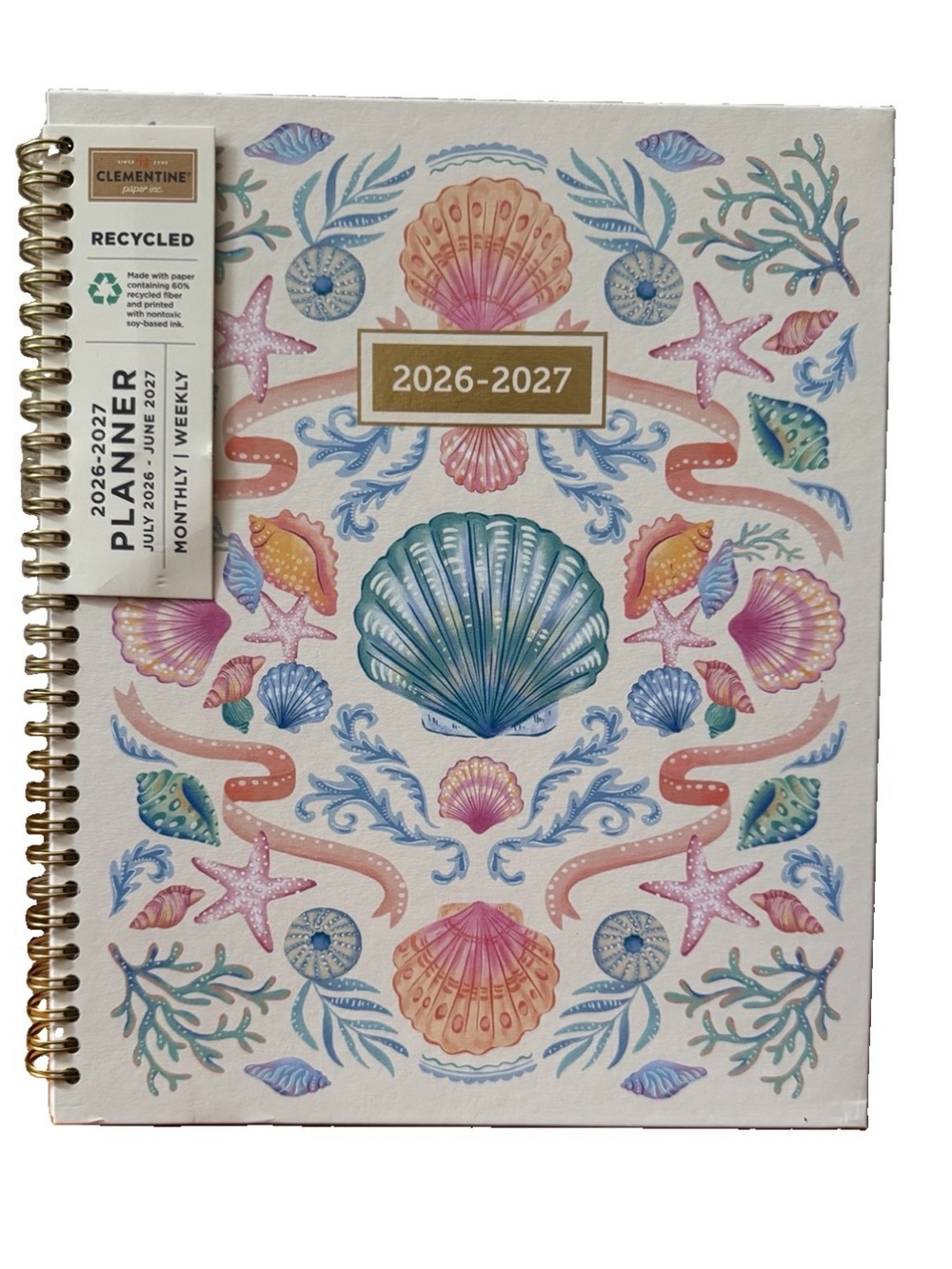 Clementine Paper inc. 12 month Large Size Planner 11x9”Pink Floral 2026-2027